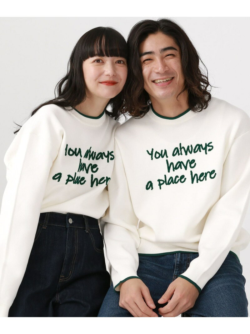 【SALE/50%OFF】Sweatshirt-like Oteraku Knit/Logo/581070 GLOBAL WORK Global Work Tops Knit Gray White【RBA_E】[Rakuten Fashion]