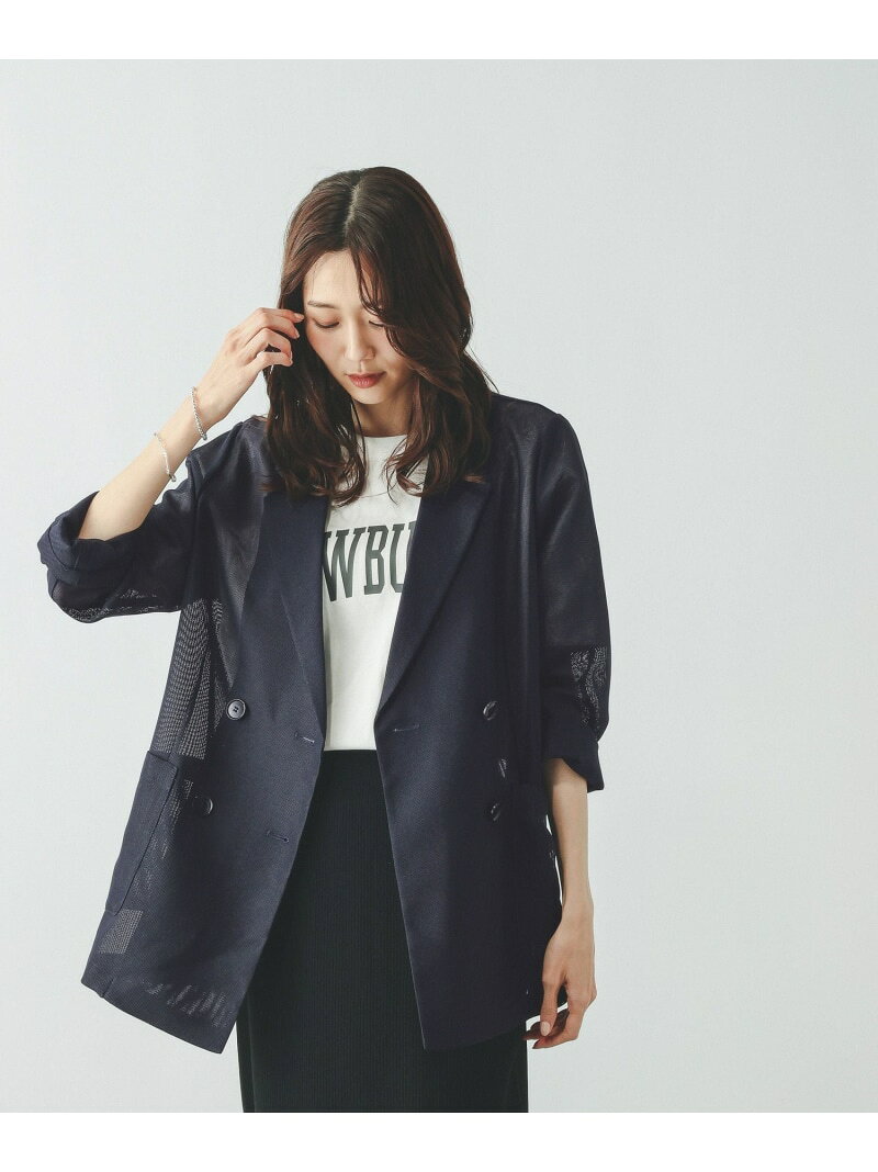 【SALE／30%OFF】ストレッチメッシュWジャケット/636256 GLOBAL WORK グローバルワーク ジャケット・アウター テーラードジャケット・ブレザー ブラウン ホワイト ネイビー【RBA_E】【送料無料】[Rakuten Fashion] globalwork-10023580 GLOBAL WORK/グローバルワーク サンプル画像3