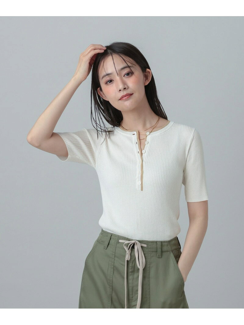 MATINEE LINE/配色ヘンリーサマーニット/667165 GLOBAL WORK グローバルワーク トップス ニット ホワイト ブラック ブルー[Rakuten Fashion] globalwork-10023624 GLOBAL WORK/グローバルワーク サンプル画像2