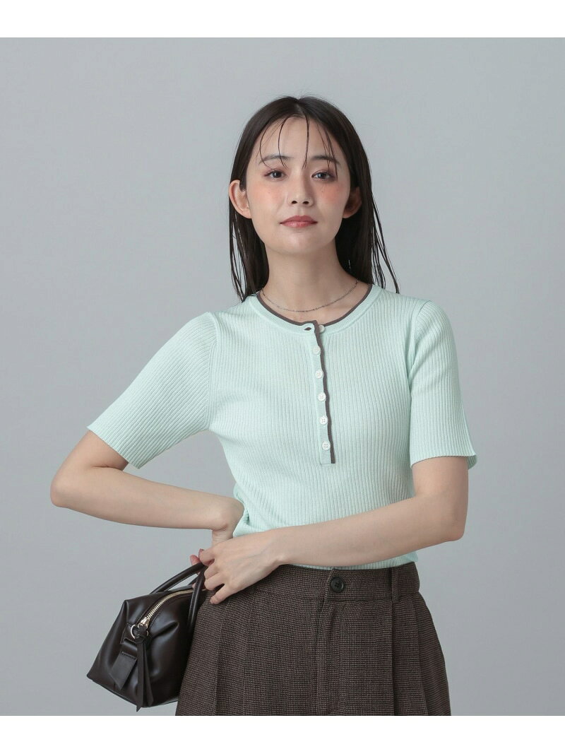 MATINEE LINE/配色ヘンリーサマーニット/667165 GLOBAL WORK グローバルワーク トップス ニット ホワイト ブラック ブルー[Rakuten Fashion] globalwork-10023624 GLOBAL WORK/グローバルワーク サンプル画像3