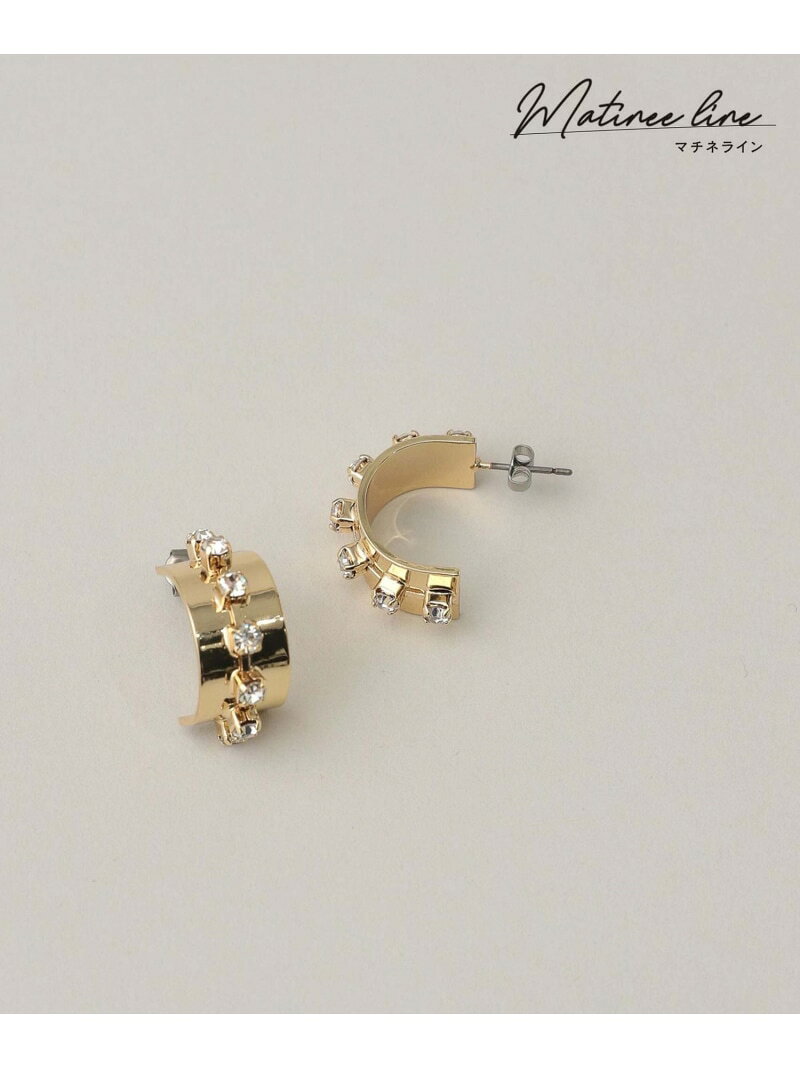 【SALE／40%OFF】MATINE LINE/ストーンメタルカーブピアス/288890 GLOBAL WORK グローバルワーク アクセサリー・腕時計 ピアス ゴールド シルバー【RBA_E】[Rakuten Fashion] globalwork-10020610 GLOBAL WORK/グローバルワーク サンプル画像2