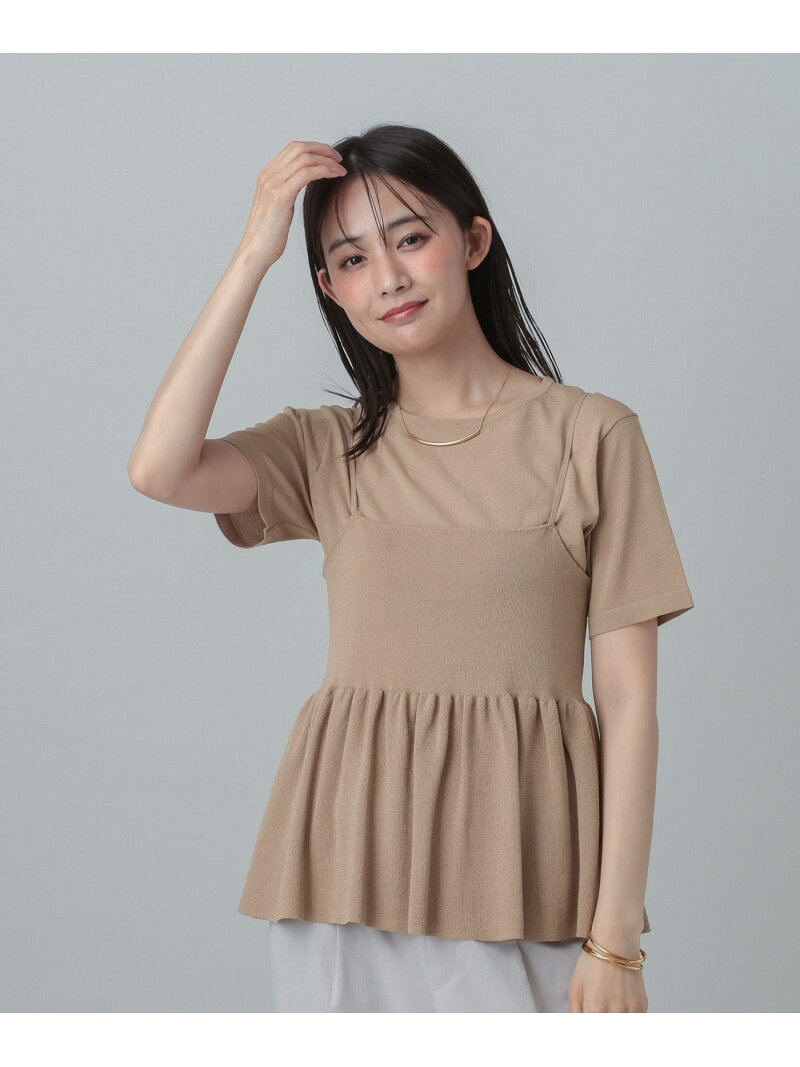 MATINEE LINE/サマーニットキャミTEEセット/667166 GLOBAL WORK グローバルワーク トップス カットソー・Tシャツ ネイビー グレー ベージュ【送料無料】[Rakuten Fashion] globalwork-10023626 GLOBAL WORK/グローバルワーク サンプル画像3