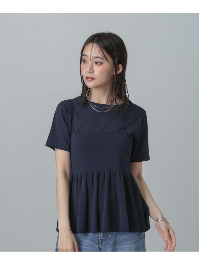 乐天商城 - MATINEE LINE/サマーニットキャミTEEセット/667166 GLOBAL WORK グローバルワーク トップス カットソー・Tシャツ ネイビー グレー ベージュ【送料無料】[Rakuten Fashion]