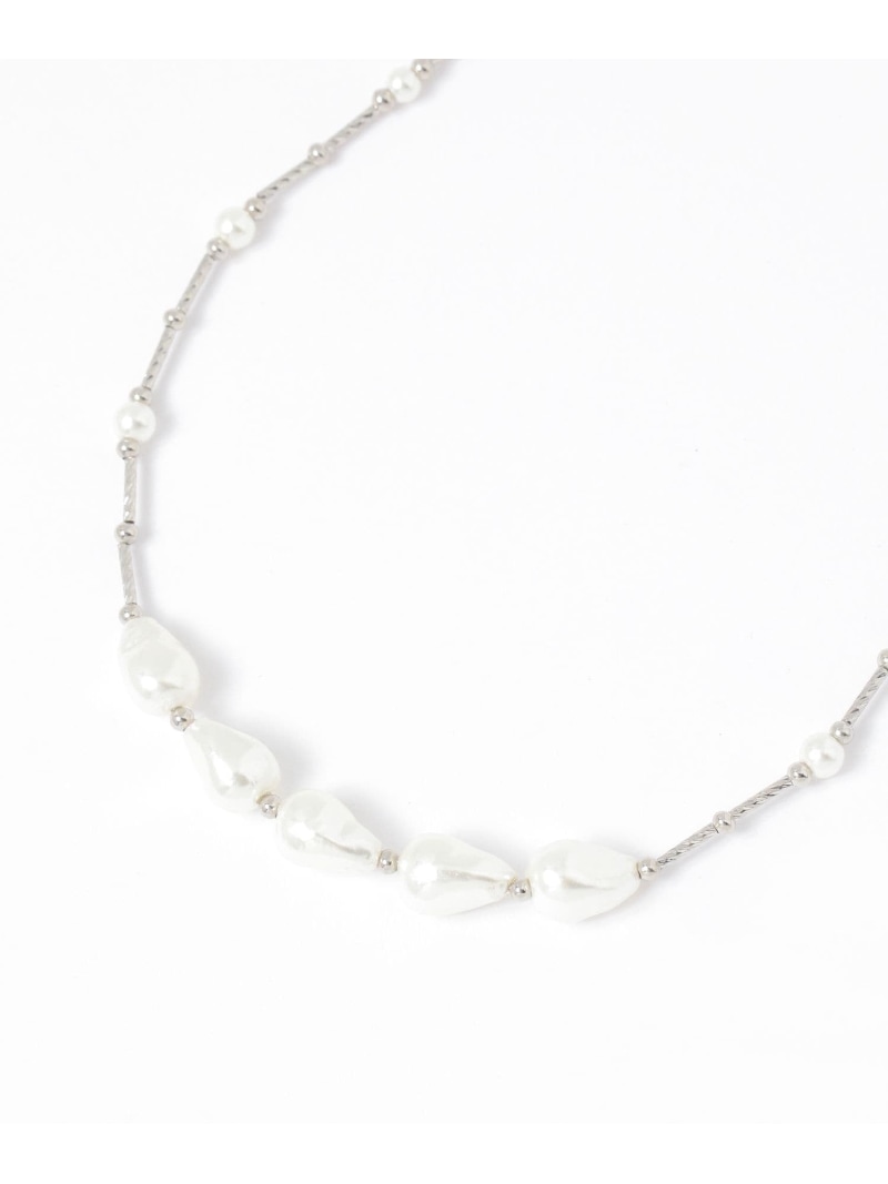 【SALE／50%OFF】ポイントガラス変形パールネックレス/637734 GLOBAL WORK グローバルワーク アクセサリー・腕時計 ネックレス シルバー ゴールド【RBA_E】[Rakuten Fashion] globalwork-10022631 GLOBAL WORK/グローバルワーク パッケージ画像