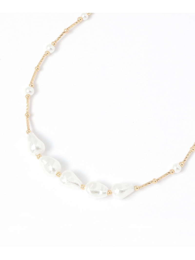 【SALE／50%OFF】ポイントガラス変形パールネックレス/637734 GLOBAL WORK グローバルワーク アクセサリー・腕時計 ネックレス シルバー ゴールド【RBA_E】[Rakuten Fashion] globalwork-10022631 GLOBAL WORK/グローバルワーク サンプル画像2