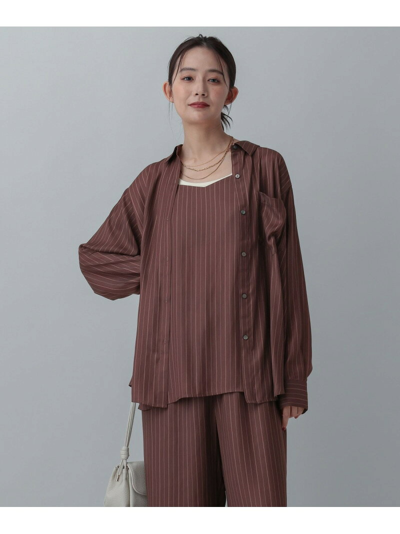 MATINEE LINE/トロミサテンシャツ長袖/873325 GLOBAL WORK グローバルワーク トップス シャツ・ブラウス ブラック グレー ワインレッド【送料無料】[Rakuten Fashion] globalwork-10023875 GLOBAL WORK/グローバルワーク サンプル画像3