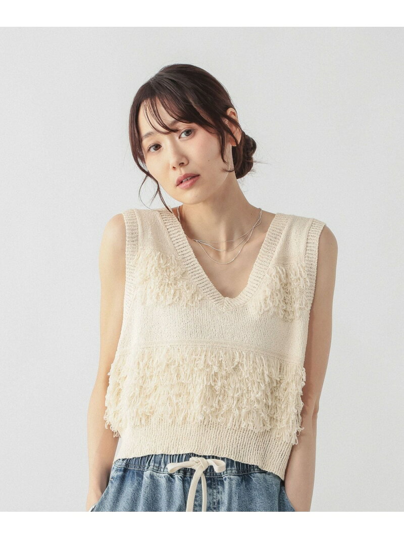 【SALE／40%OFF】ループフリンジベスト/一部店舗限定/1017914 GLOBAL WORK グローバルワーク トップス ベスト・ジレ ブラック ホワイト【RBA_E】[Rakuten Fashion]