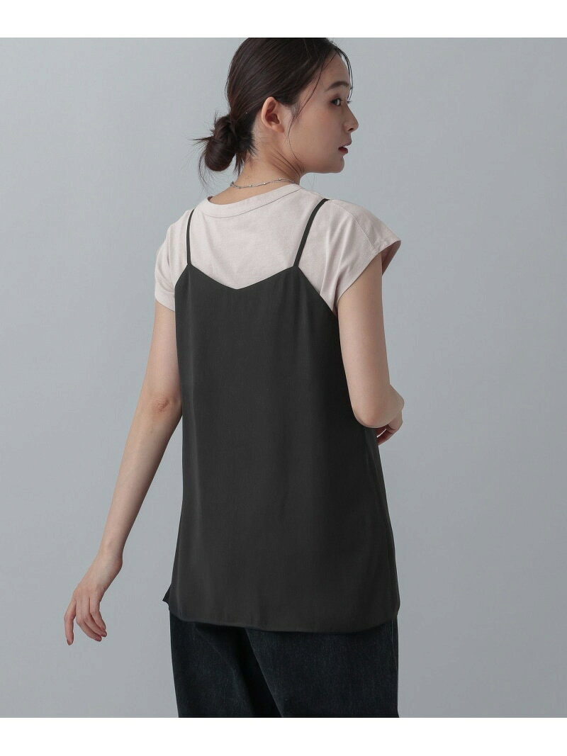 MATINEE LINE/サテンキャミチュニックSET/873326 GLOBAL WORK グローバルワーク トップス カットソー・Tシャツ ブラック ワインレッド グレー