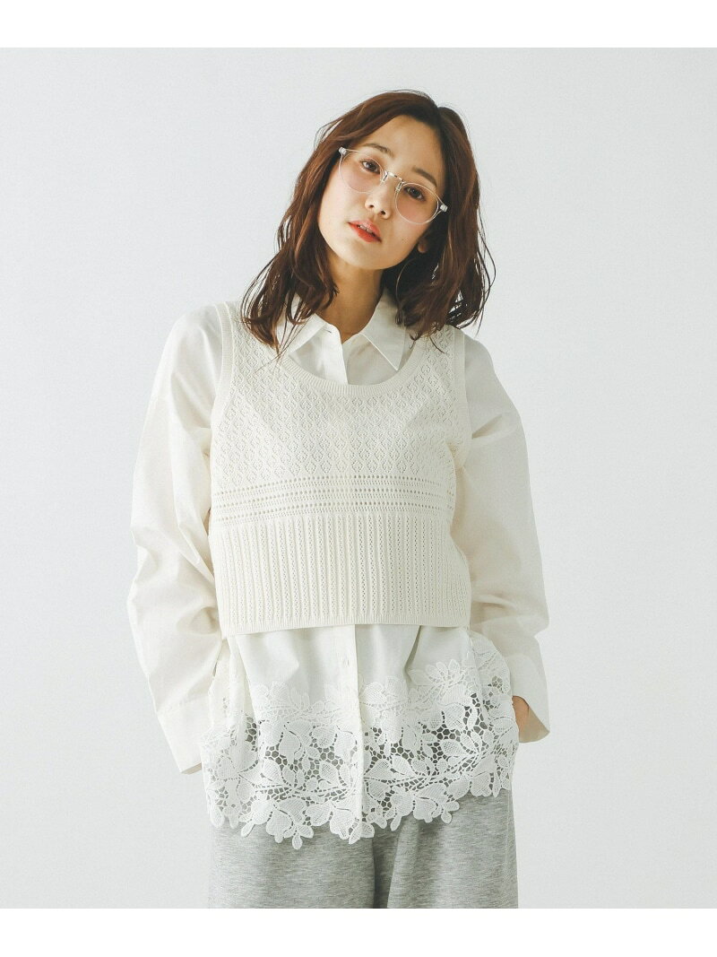 【SALE／40%OFF】レース編みベスト/642900 GLOBAL WORK グローバルワーク トップス ベスト・ジレ ホワイト ブラウン ブラック【RBA_E】[Rakuten Fashion] globalwork-10023163 GLOBAL WORK/グローバルワーク サンプル画像2