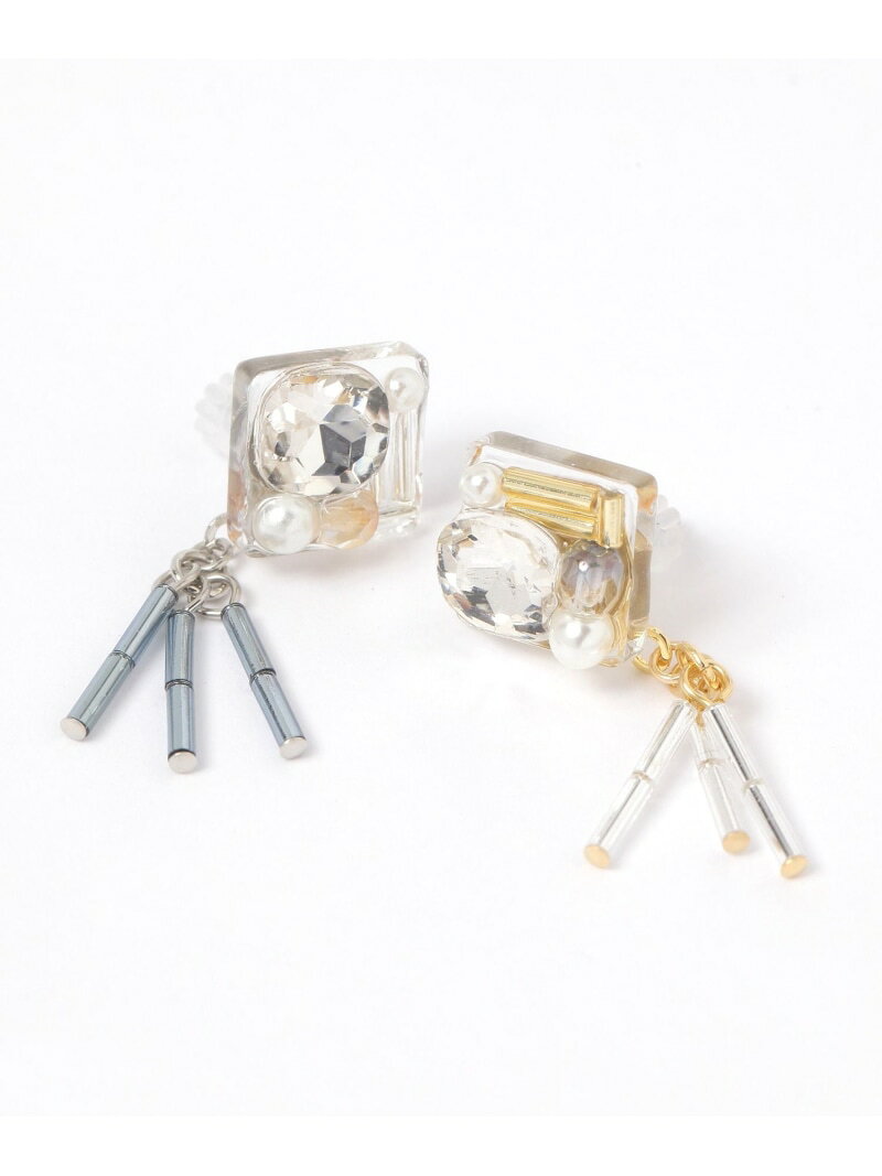 【SALE／50%OFF】スクエアビジューピアス/MADE IN JAPAN/599555 GLOBAL WORK グローバルワーク アクセサリー・腕時計 ピアス ゴールド シルバー【RBA_E】[Rakuten Fashion] globalwork-10021859 GLOBAL WORK/グローバルワーク サンプル画像3