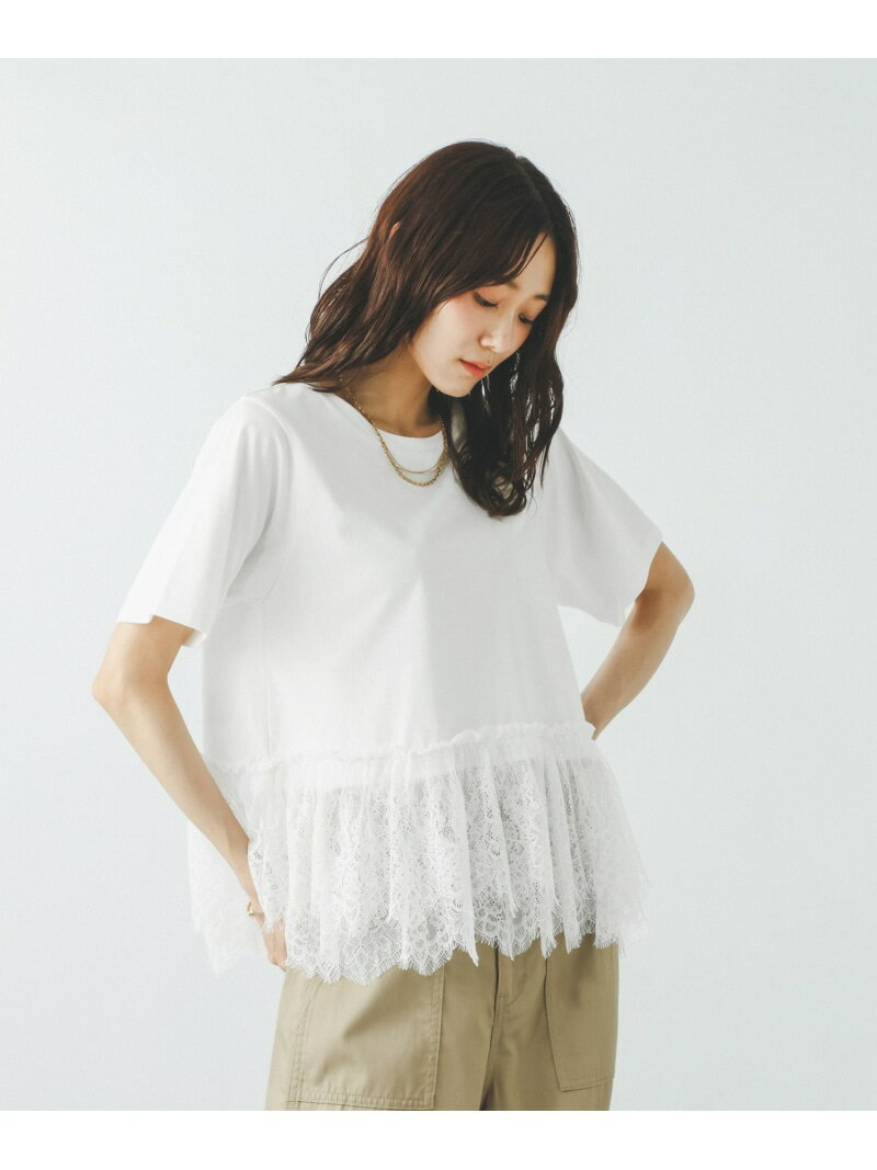 乐天商城 - ひんやり涼しい/フローズン裾フリル切り替えTシャツ/872700 GLOBAL WORK グローバルワーク トップス カットソー・Tシャツ ブラック カーキグリーン【先行予約】*【送料無料】[Rakuten Fashion]