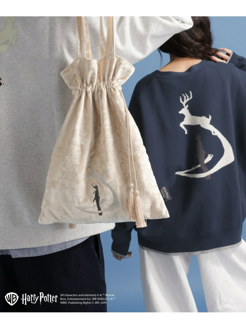【Harry Potter(ハリー・ポッター)】ベロア刺繍トート/1045730 GLOBAL WORK グローバルワーク バッグ トートバッグ グレー ネイビー[Rakuten Fashion] globalwork-10024265 GLOBAL WORK/グローバルワーク パッケージ画像