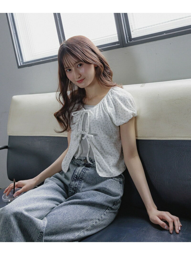 【SALE／50%OFF】フラワーパフスリーブT/AND YUA ANY/420787 GLOBAL WORK グローバルワーク トップス カットソー・Tシャツ レッド ブルー【RBA_E】[Rakuten Fashion]