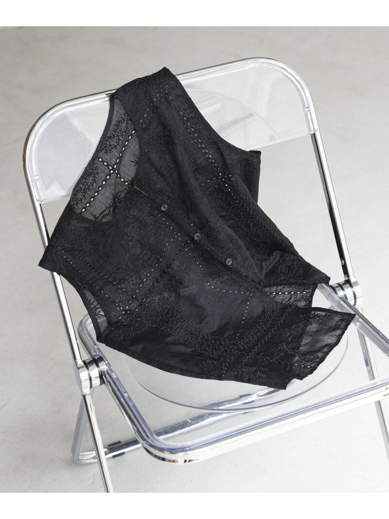【SALE／44%OFF】パネルレース刺繍ベスト/797539 GLOBAL WORK グローバルワーク トップス ベスト・ジレ ブラック ホワイト【RBA_E】[Rakuten Fashion] globalwork-10023800 GLOBAL WORK/グローバルワーク サンプル画像2