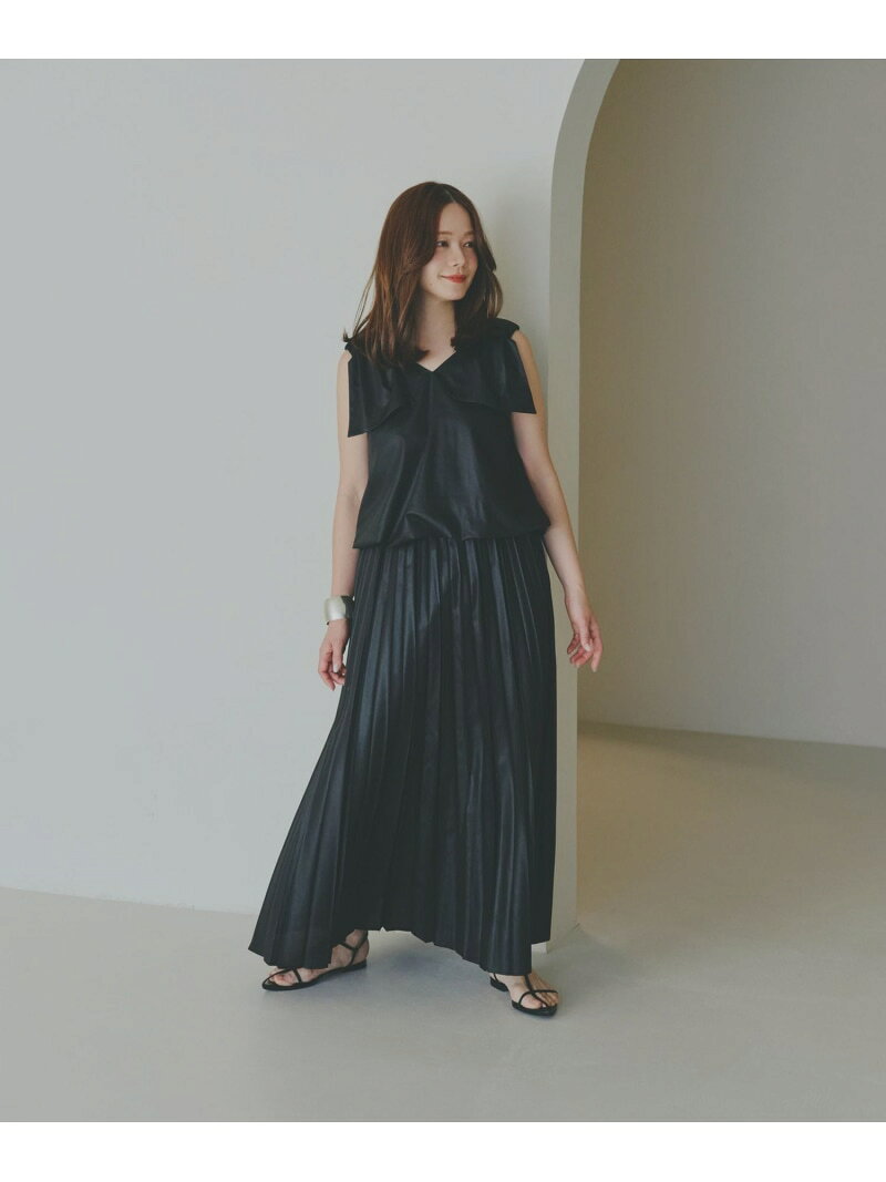 高山直子さんコラボ/セミシアープリーツスカート/EiiS/289637/アウトレット価格 GLOBAL WORK グローバルワーク スカート ロング・マキシスカート ブラック ネイビー【送料無料】[Rakuten Fashion] globalwork-10023234 GLOBAL WORK/グローバルワーク サンプル画像3