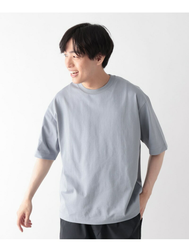 汗シミ軽減クリーンT/638502 GLOBAL WORK グローバルワーク トップス カットソー・Tシャツ グレー ホワイト ブルー[Rakuten Fashion]