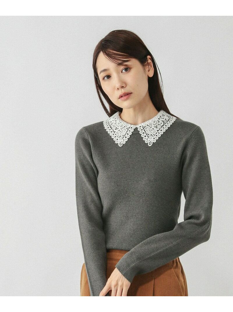 【SALE／20%OFF】メルティレース襟2WAYプルオーバー/579672 GLOBAL WORK グローバルワーク トップス ニット ブラック グレー【RBA_E】【送料無料】[Rakuten Fashion] globalwork-10022119 GLOBAL WORK/グローバルワーク サンプル画像2