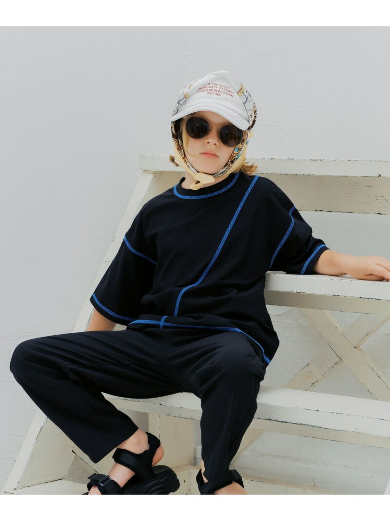 樂天商城 - サラサラ快適DRYステッチT/キッズ/714688 GLOBAL WORK グローバルワーク トップス カットソー・Tシャツ ブラック ブラウン グレー[Rakuten Fashion]