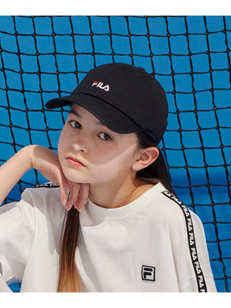 FILAコラボ/ツイルCAP/キッズ/一部店舗限定/109518 GLOBAL WORK グローバルワーク 帽子 キャップ ブラック ブルー[Rakuten Fashion]