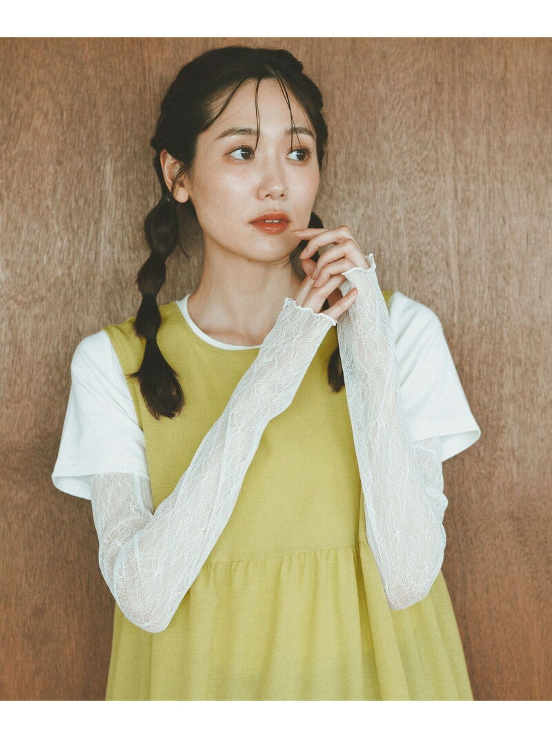レースメロウアームカバー/659133 GLOBAL WORK グローバルワーク ファッション雑貨 手袋 ベージュ ブラック[Rakuten Fashion] globalwork-10023459 GLOBAL WORK/グローバルワーク サンプル画像3