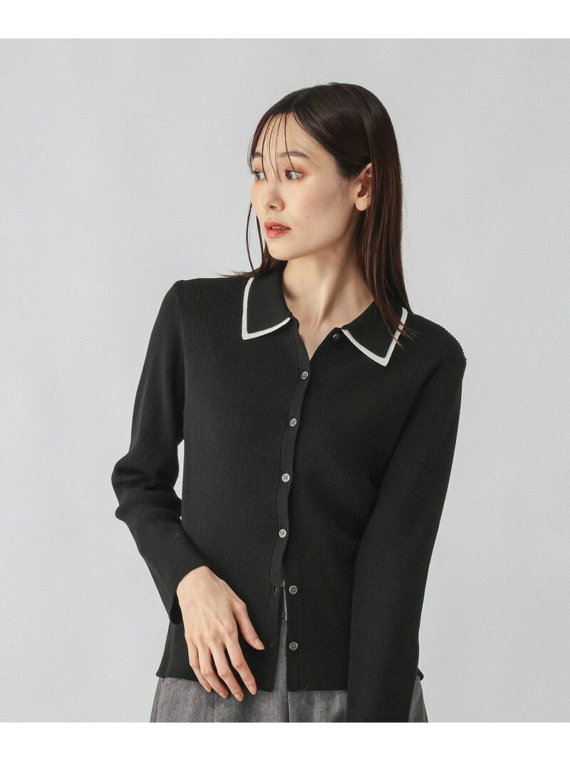 アンチピリングなめらかダブルポロ襟/759303 GLOBAL WORK グローバルワーク トップス ニット ブラック ネイビー ブルー【先行予約】*【送料無料】[Rakuten Fashion] globalwork-10024184 GLOBAL WORK/グローバルワーク サンプル画像2