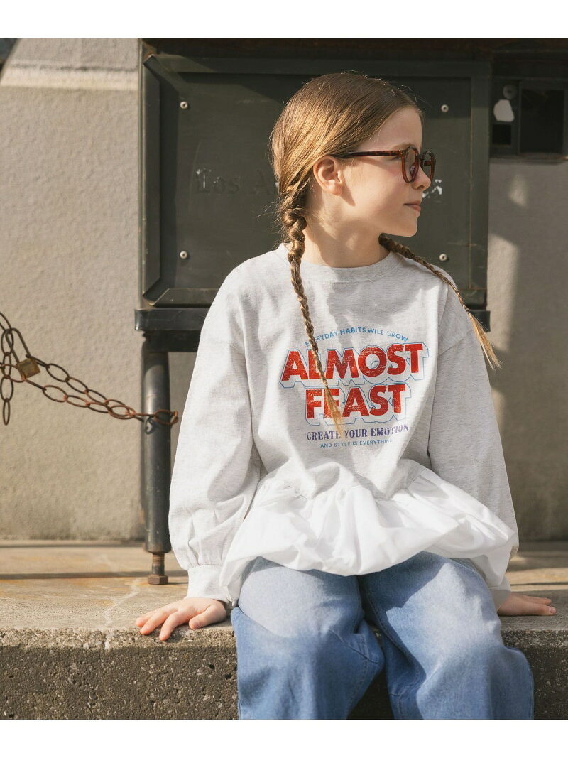 樂天商城 - 【SALE／40%OFF】ヘビロッTEEバルーン長袖/キッズ/638307 GLOBAL WORK グローバルワーク トップス カットソー・Tシャツ ホワイト グレー【RBA_E】[Rakuten Fashion]