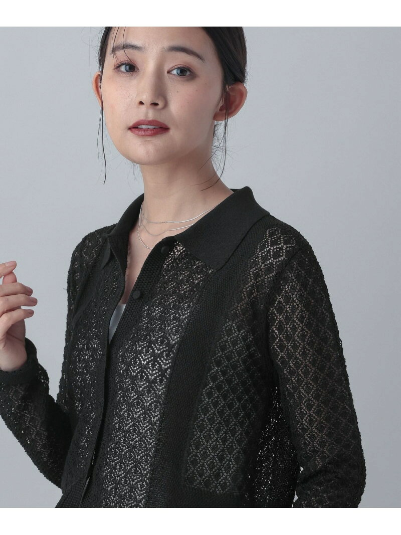 【SALE／50%OFF】MATINEE LINE/透かし編みポロ襟カーディガン/646677 GLOBAL WORK グローバルワーク トップス カーディガン ブラウン ブラック【RBA_E】[Rakuten Fashion] globalwork-10023198 GLOBAL WORK/グローバルワーク サンプル画像2