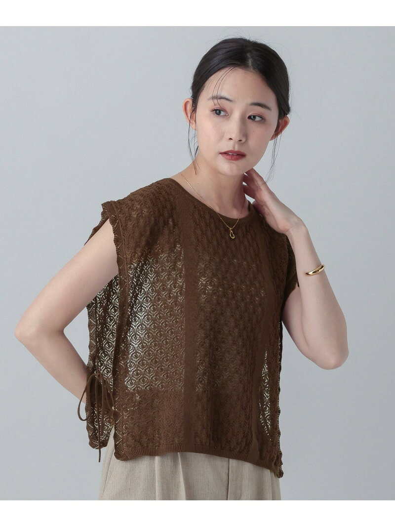 【SALE／30%OFF】MATINEE LINE/透かし編みリボンベスト/646678 GLOBAL WORK グローバルワーク トップス ベスト・ジレ ブラック ブラウン【RBA_E】[Rakuten Fashion] globalwork-10023195 GLOBAL WORK/グローバルワーク サンプル画像3