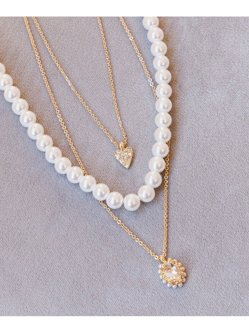 【SALE／50%OFF】菅谷梨沙子さんコラボ/3連ガラスパールネックレス/643345 GLOBAL WORK グローバルワーク アクセサリー・腕時計 ネックレス ゴールド シルバー【RBA_E】[Rakuten Fashion] globalwork-10022872 GLOBAL WORK/グローバルワーク サンプル画像2