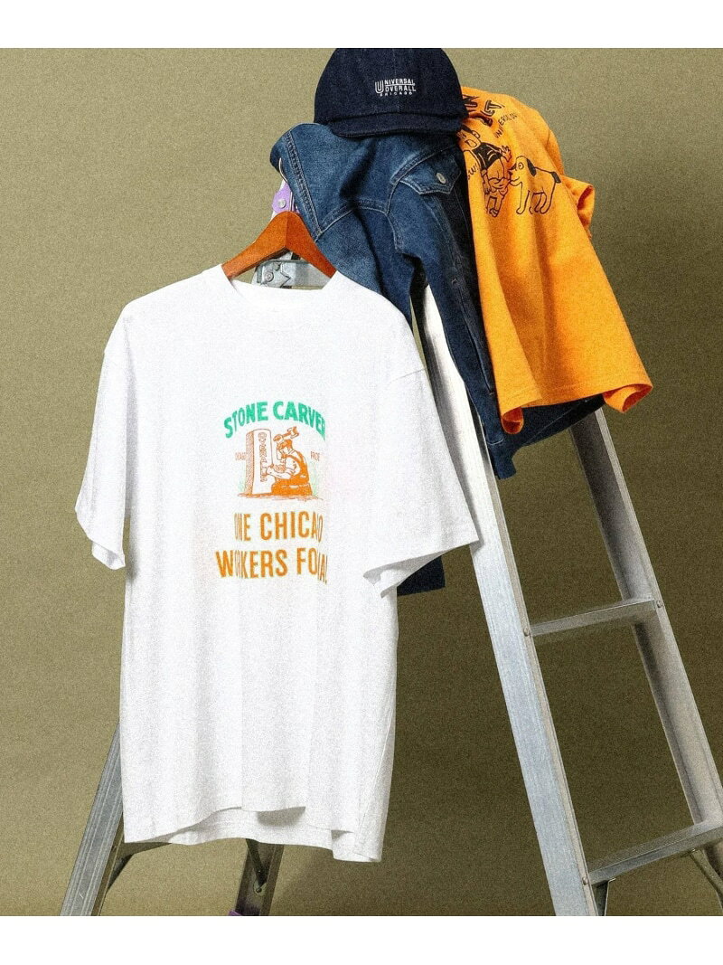 樂天商城 - UNIVERSAL OVERALL/グラフィックTシャツ/一部店舗限定/635131 GLOBAL WORK グローバルワーク トップス カットソー・Tシャツ ホワイト ブラック【送料無料】[Rakuten Fashion]