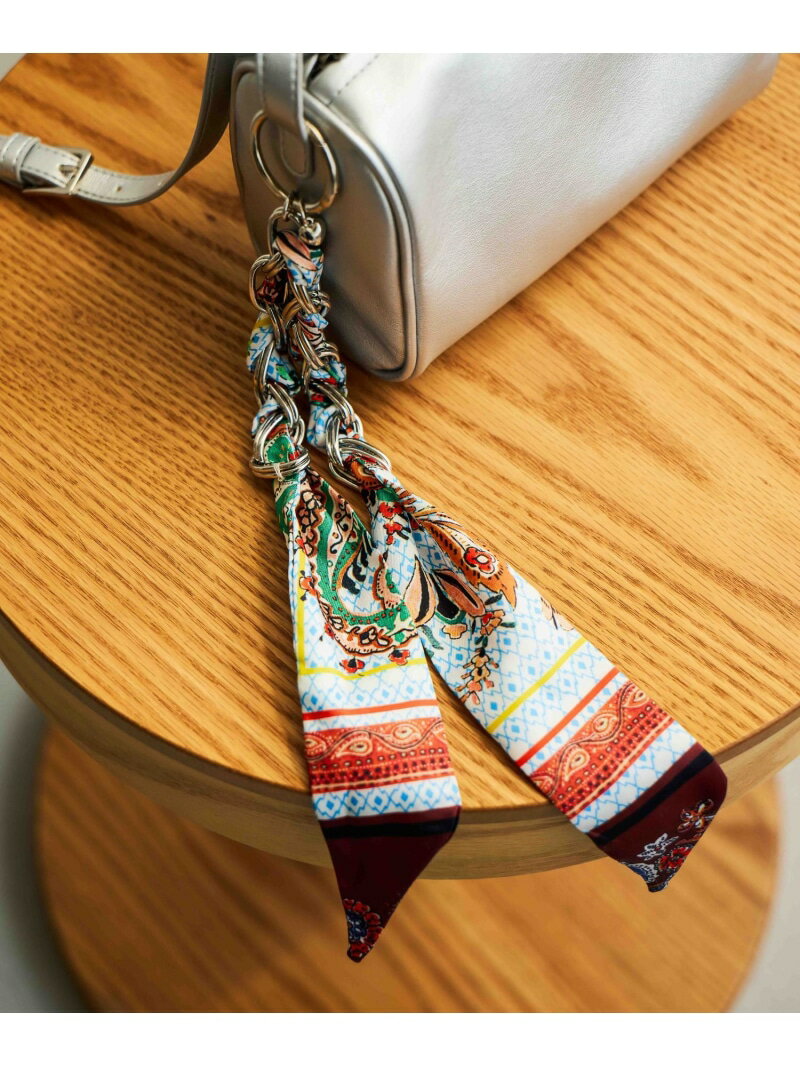 菅谷梨沙子さんコラボ/スカーフ生地チャーム/643348 GLOBAL WORK グローバルワーク ファッション雑貨 スカーフ・バンダナ グリーン ブラウン[Rakuten Fashion]