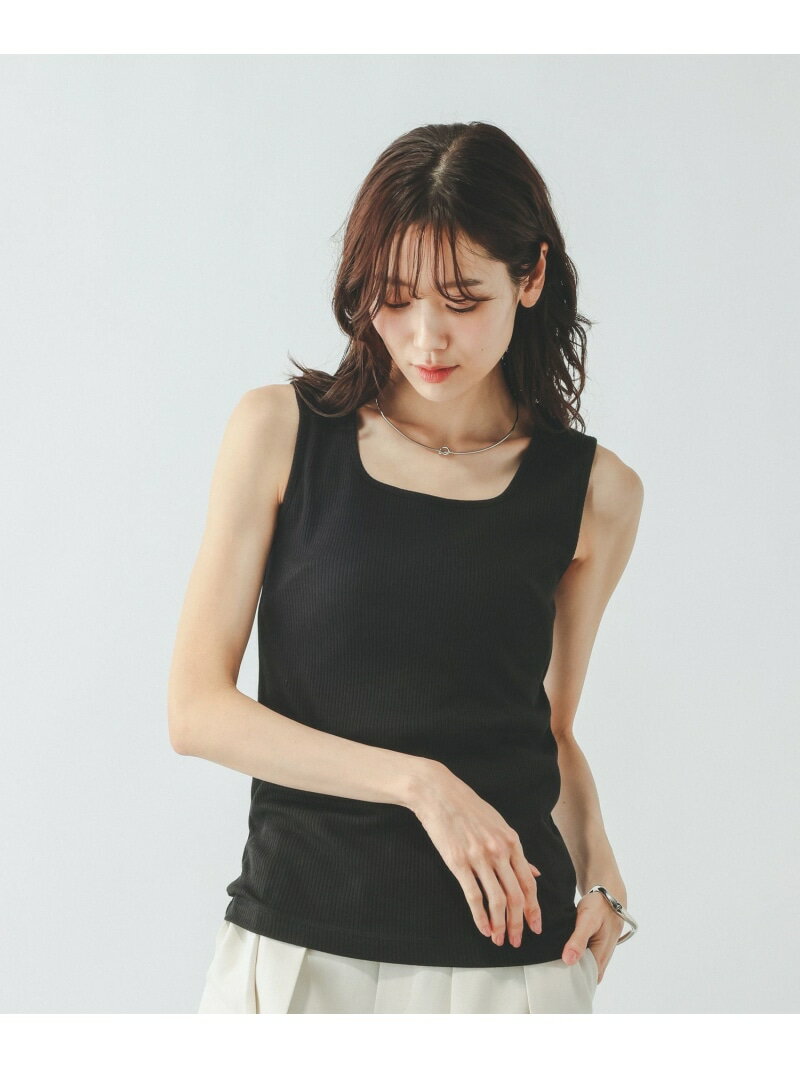 サラサラDRYスクエアタンク/636753 GLOBAL WORK グローバルワーク トップス その他のトップス ホワイト ブラウン ブラック[Rakuten Fashion]