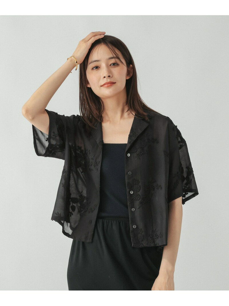 【SALE／50%OFF】3Dレース開襟シャツ/1017794 GLOBAL WORK グローバルワーク トップス シャツ・ブラウス ホワイト ブラック【RBA_E】[Rakuten Fashion] globalwork-10023912 GLOBAL WORK/グローバルワーク サンプル画像2