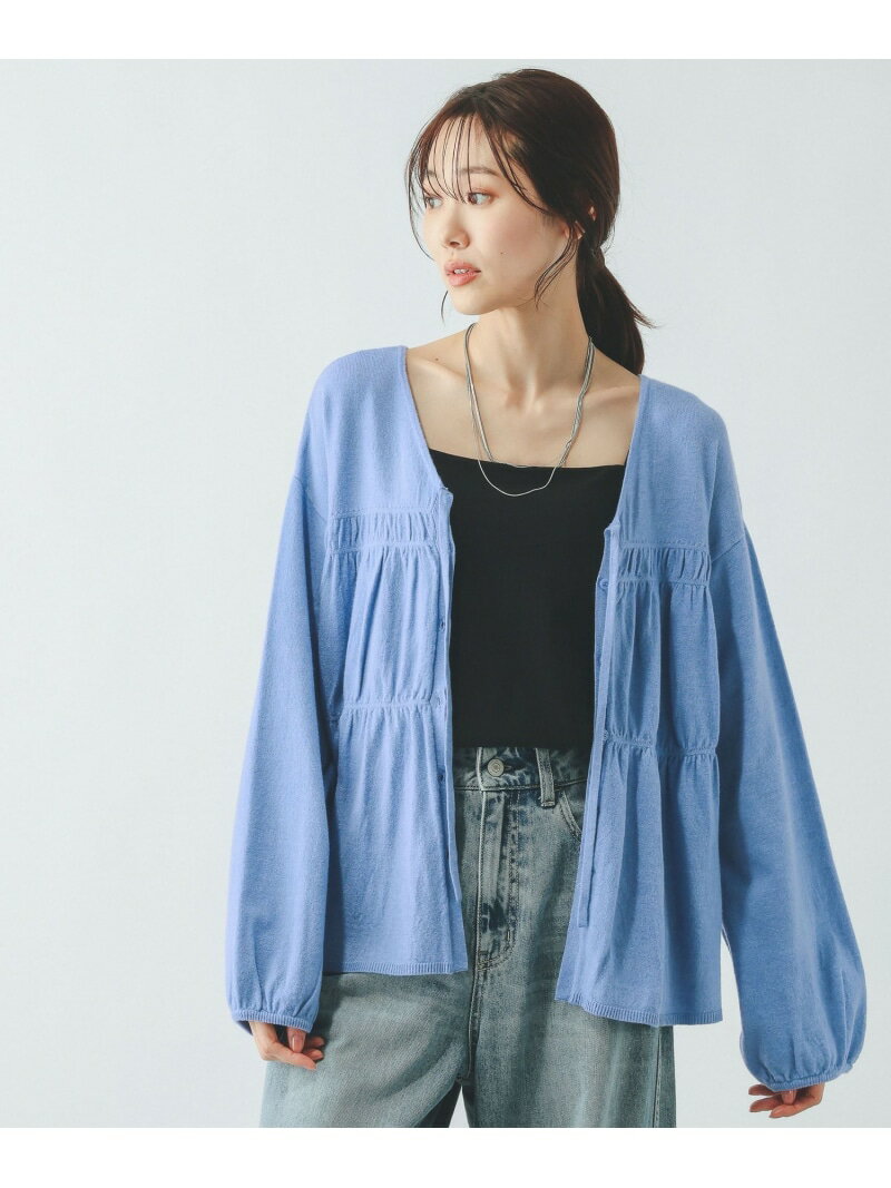 樂天商城 - 【SALE／30%OFF】2WAYシャーリングニットカーディガン/650281 GLOBAL WORK グローバルワーク トップス ニット ブルー グレー【RBA_E】[Rakuten Fashion]
