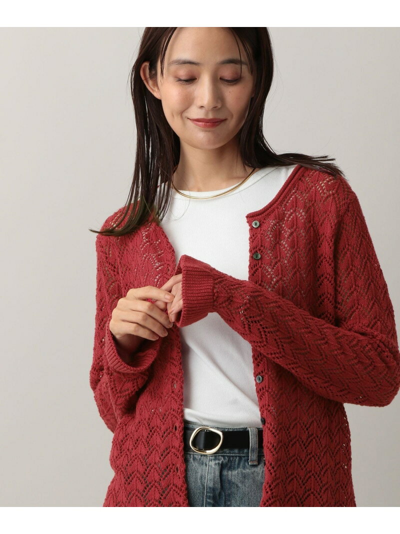 【SALE／50%OFF】MATINEE LINE/透かし編みクルーカーディガン/580806 GLOBAL WORK グローバルワーク トップス カーディガン レッド ブラック グレー【RBA_E】[Rakuten Fashion] globalwork-10021687 GLOBAL WORK/グローバルワーク サンプル画像3