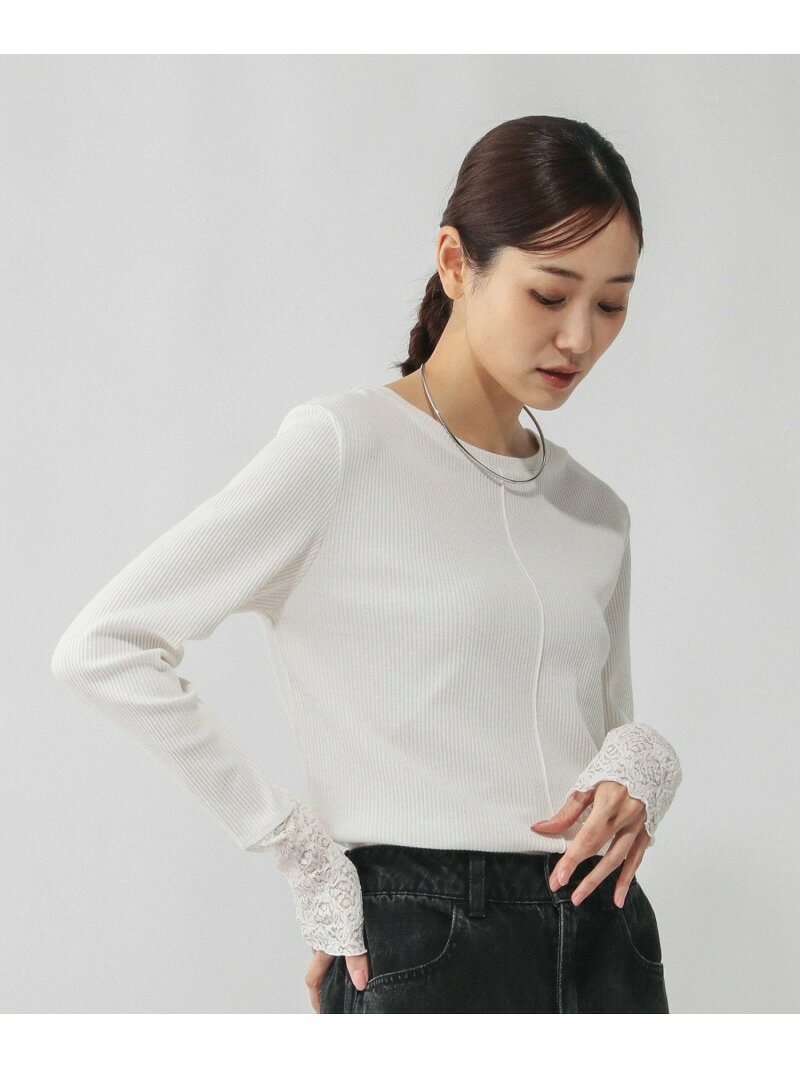 Beauteeシアー切り替え長袖/587687 GLOBAL WORK グローバルワーク トップス カットソー・Tシャツ ブラック ホワイト【先行予約】*[Rakuten Fashion] globalwork-10021934 GLOBAL WORK/グローバルワーク サンプル画像2