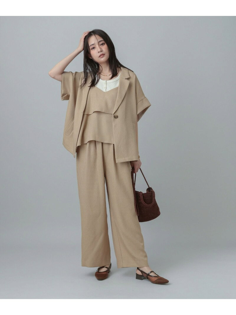 【SALE／52%OFF】MATINEE LINE/カラミリネンライクサロペット/670042 GLOBAL WORK グローバルワーク オールインワン・オーバーオール オーバーオール・サロペット ブラック ベージュ【RBA_E】【送料無料】[Rakuten Fashion] globalwork-10023595 GLOBAL WORK/グローバルワーク サンプル画像2