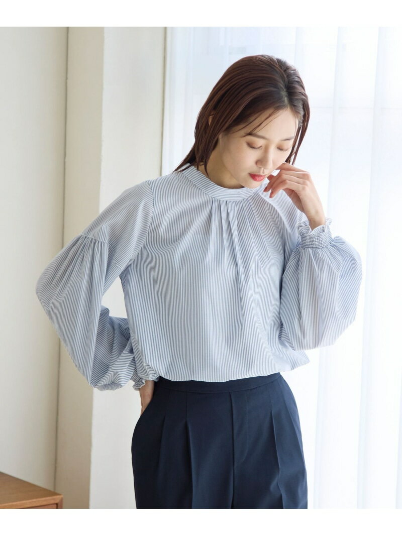 【SALE／50%OFF】お手入れらくらく袖ボリューム長袖/975613 GLOBAL WORK グローバルワーク トップス シャツ・ブラウス ブラック ホワイト ベージュ グレー ブルー【RBA_E】[Rakuten Fashion]のサムネイル