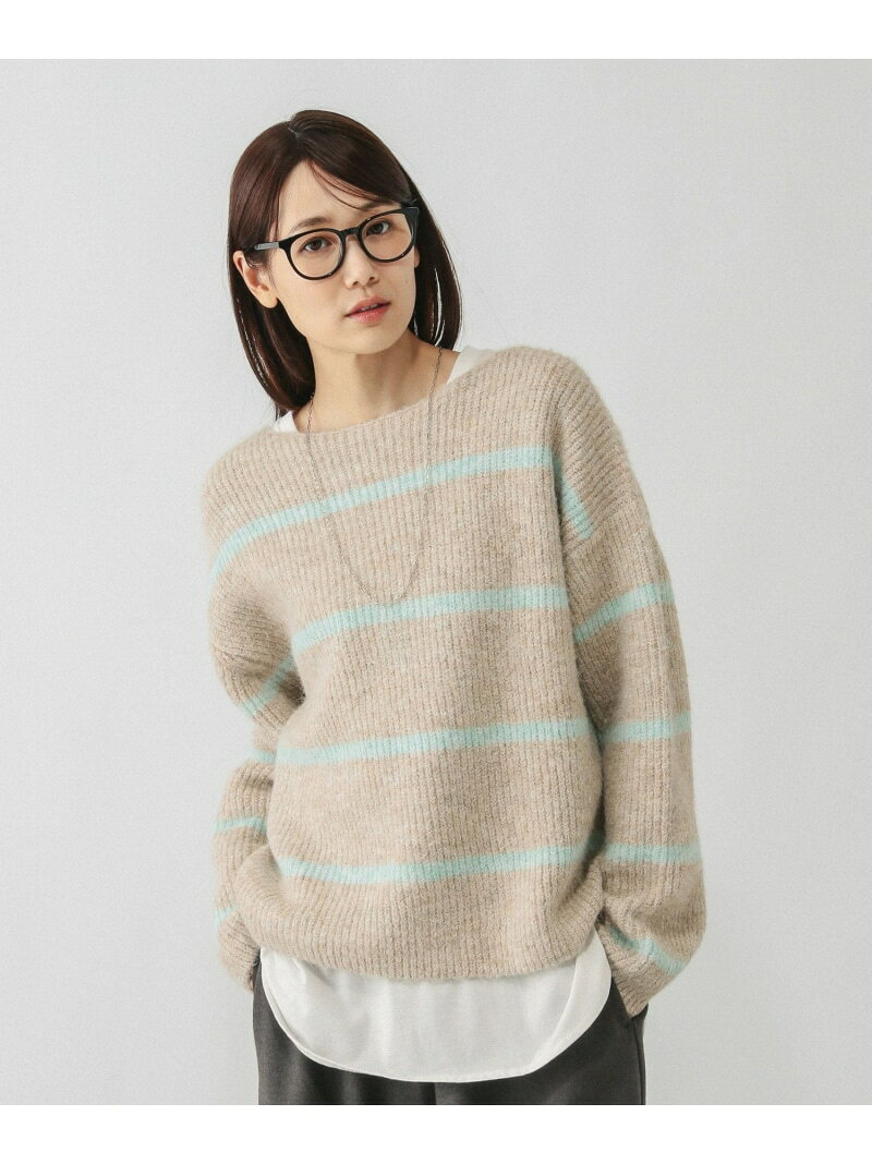 【SALE／40%OFF】モヘヤタッチボーダープルオーバー/581173 GLOBAL WORK グローバルワーク トップス ニット ネイビー グレー ベージュ【RBA_E】[Rakuten Fashion] globalwork-10022198 GLOBAL WORK/グローバルワーク サンプル画像2