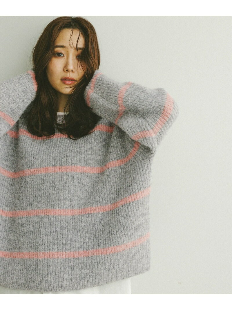 乐天商城 - 【SALE／40%OFF】モヘヤタッチボーダープルオーバー/581173 GLOBAL WORK グローバルワーク トップス ニット ネイビー グレー ベージュ【RBA_E】[Rakuten Fashion]