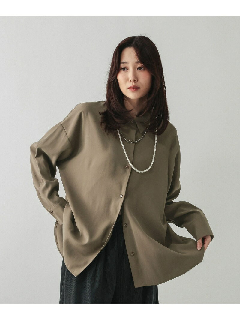 フィブリルシャツ長袖/1048955 GLOBAL WORK グローバルワーク トップス シャツ・ブラウス ブルー カーキグリーン【送料無料】[Rakuten Fashion] globalwork-10023981 GLOBAL WORK/グローバルワーク サンプル画像2
