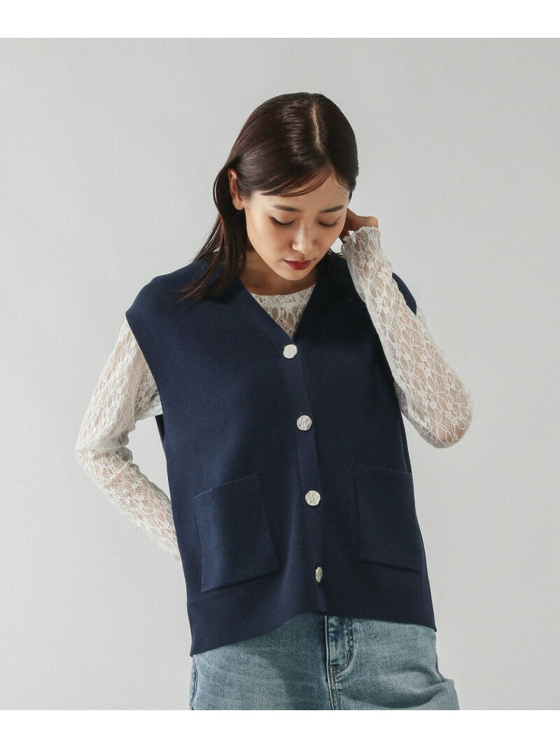 【SALE／50%OFF】さらさらアゼボタンベスト/595374 GLOBAL WORK グローバルワーク トップス ベスト・ジレ ブラウン ネイビー【RBA_E】[Rakuten Fashion] globalwork-10021795 GLOBAL WORK/グローバルワーク サンプル画像3