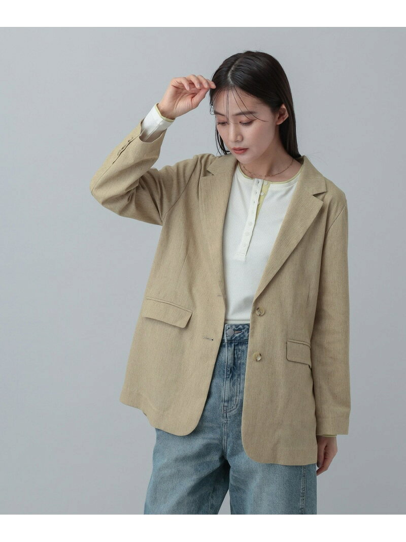 【SALE／60%OFF】MATINEE LINE/リネンライクジャケット/646630 GLOBAL WORK グローバルワーク ジャケット・アウター テーラードジャケット・ブレザー ベージュ【RBA_E】[Rakuten Fashion] globalwork-10023151 GLOBAL WORK/グローバルワーク サンプル画像2