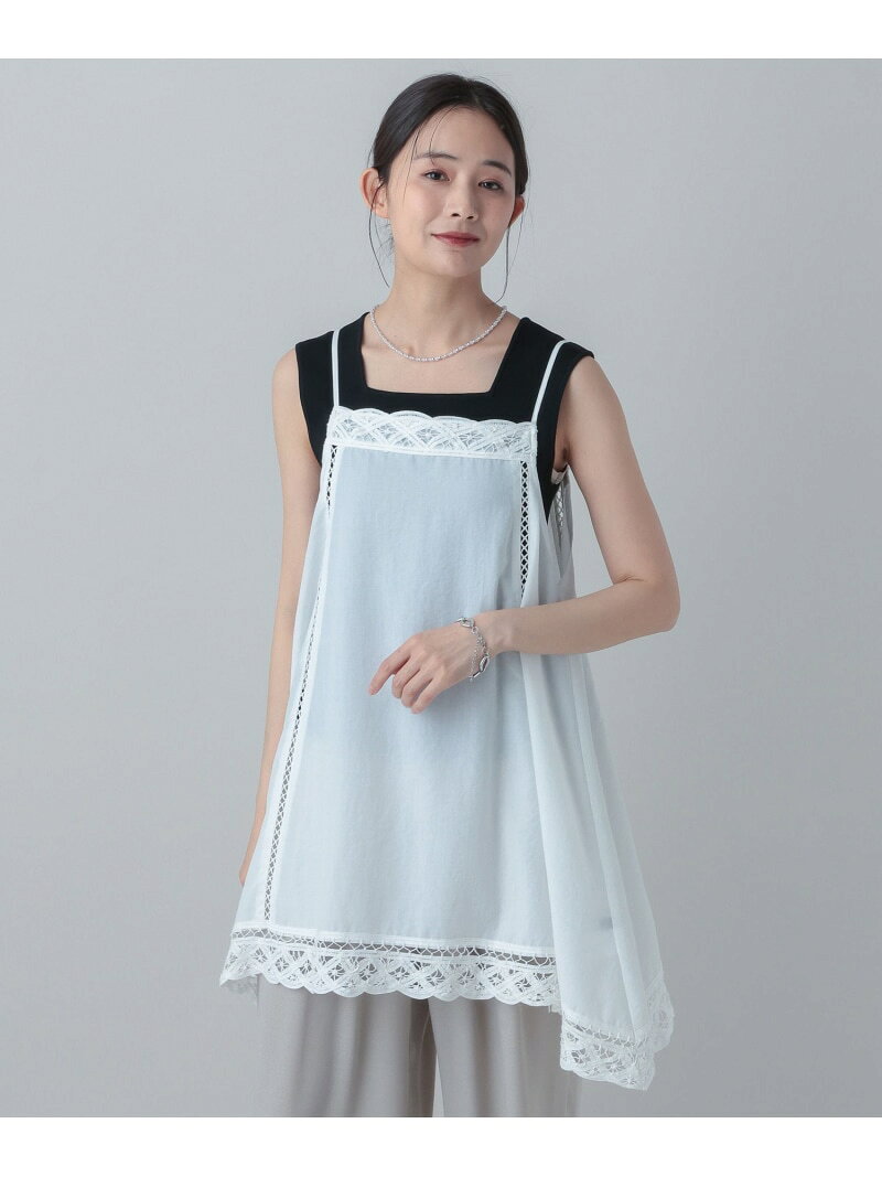【SALE／50%OFF】MATINEE LINE/バテンレースキャミチュニック/656175 GLOBAL WORK グローバルワーク トップス その他のトップス ホワイト ブラック【RBA_E】【送料無料】[Rakuten Fashion] globalwork-10023120 GLOBAL WORK/グローバルワーク サンプル画像2