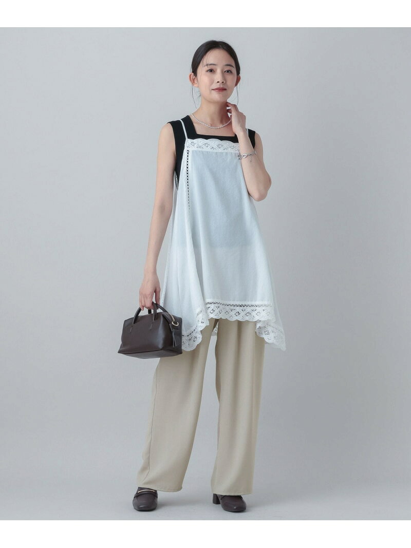 【SALE／50%OFF】MATINEE LINE/バテンレースキャミチュニック/656175 GLOBAL WORK グローバルワーク トップス その他のトップス ホワイト ブラック【RBA_E】【送料無料】[Rakuten Fashion] globalwork-10023120 GLOBAL WORK/グローバルワーク サンプル画像3