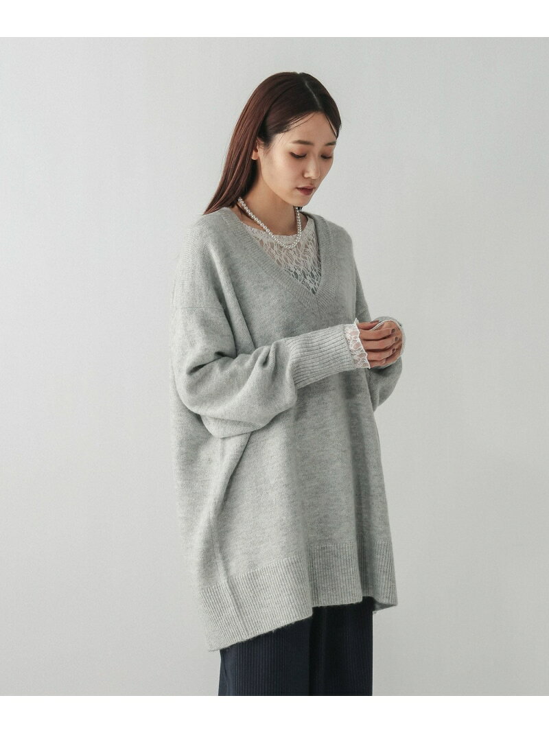 【SALE／50%OFF】ふわふわHugmeVネックチュニック/577892 GLOBAL WORK グローバルワーク トップス ニット グレー ブラウン ブラック【RBA_E】[Rakuten Fashion] globalwork-10022365 GLOBAL WORK/グローバルワーク サンプル画像3