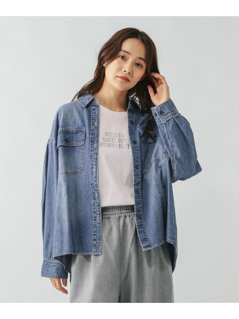 【SALE／30%OFF】GOODデニムシャツ/580825 GLOBAL WORK グローバルワーク トップス シャツ・ブラウス ブルー ブラウン【RBA_E】[Rakuten Fashion] globalwork-10021788 GLOBAL WORK/グローバルワーク サンプル画像3