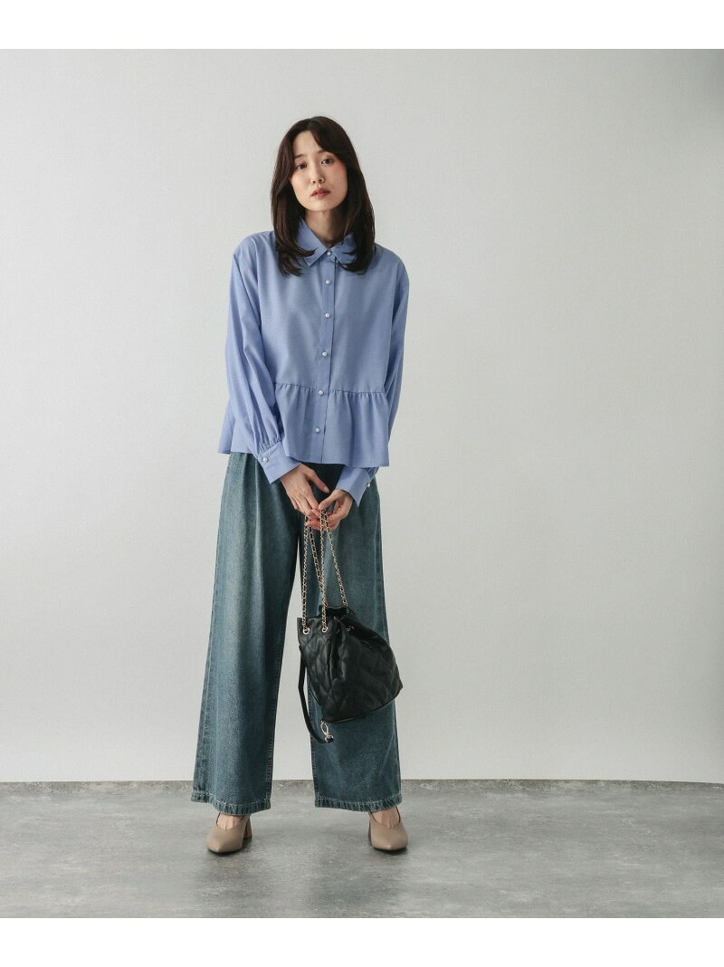 キレイつづくペプラムブラウス/797927 GLOBAL WORK グローバルワーク トップス シャツ・ブラウス パープル ブルー【送料無料】[Rakuten Fashion] globalwork-10024013 GLOBAL WORK/グローバルワーク サンプル画像3