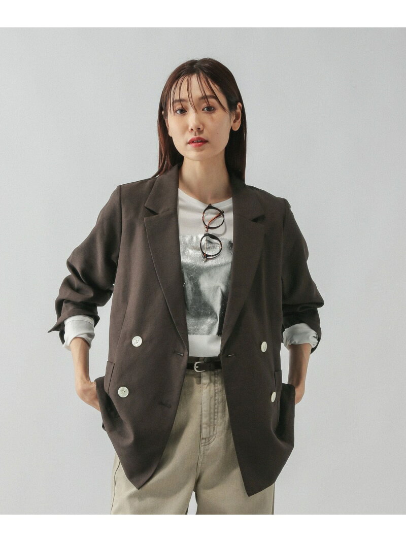 【SALE／50%OFF】セミシアーダブルジャケット/580889 GLOBAL WORK グローバルワーク ジャケット・アウター テーラードジャケット・ブレザー ブラック ブラウン【RBA_E】[Rakuten Fashion] globalwork-10021592 GLOBAL WORK/グローバルワーク サンプル画像3