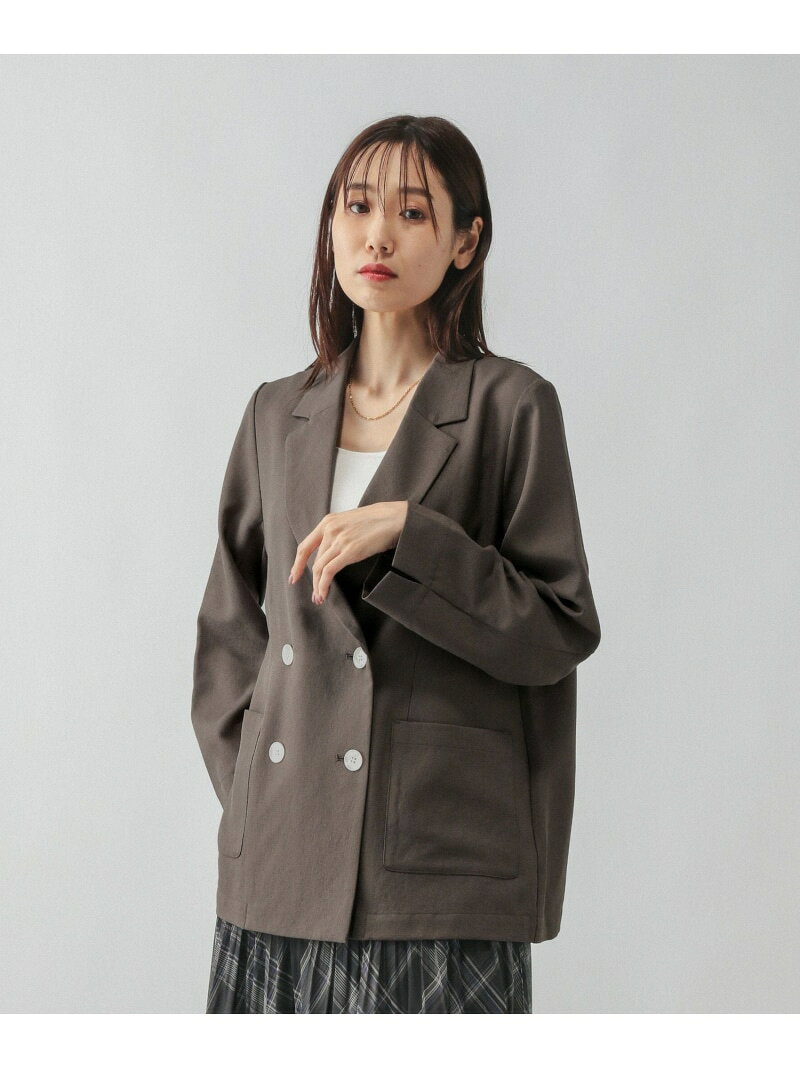 【SALE／50%OFF】セミシアーダブルジャケット/580889 GLOBAL WORK グローバルワーク ジャケット・アウター テーラードジャケット・ブレザー ブラック ブラウン【RBA_E】[Rakuten Fashion] globalwork-10021592 GLOBAL WORK/グローバルワーク サンプル画像2